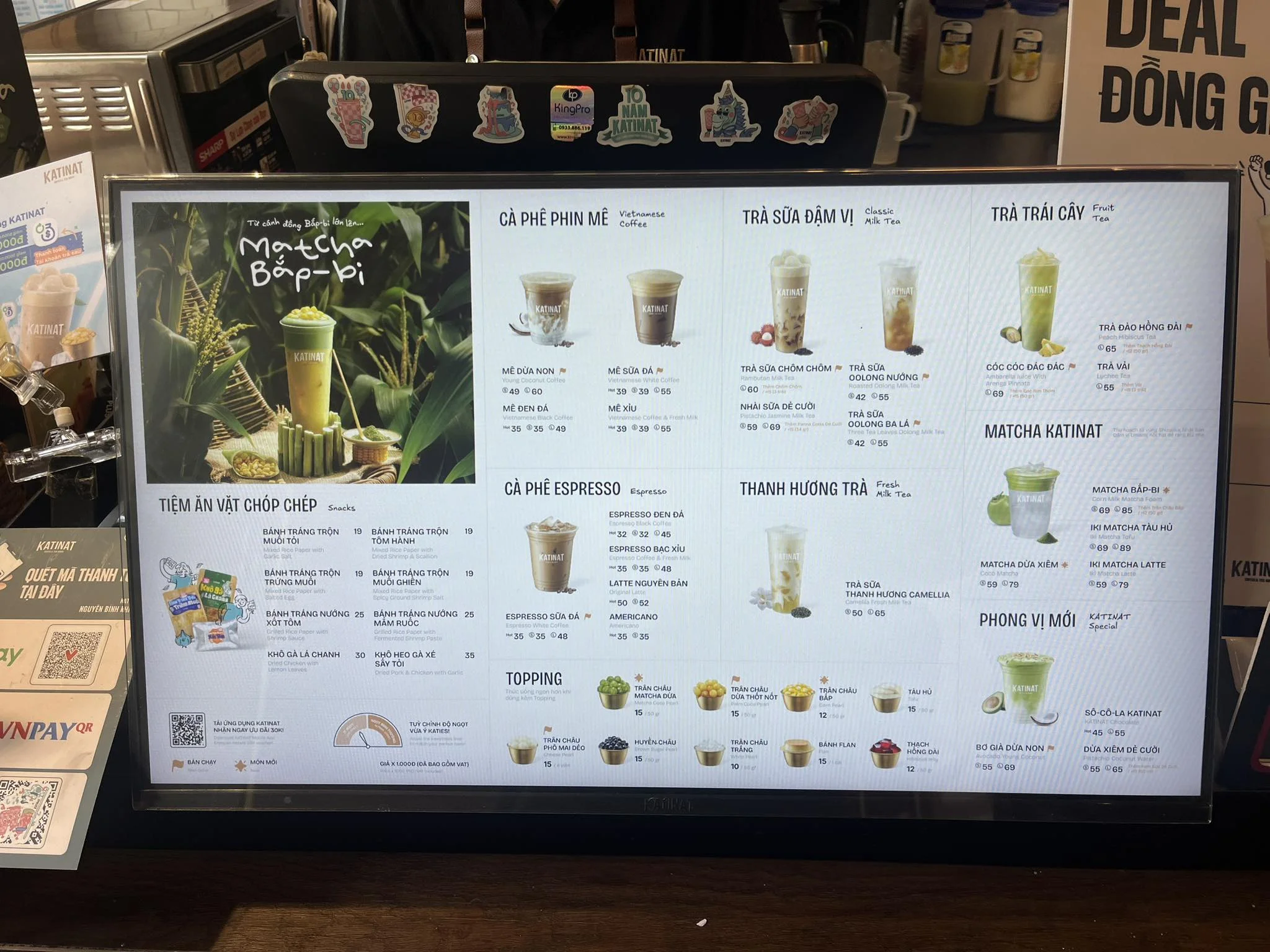 Menu Katinat mới nhất 2026