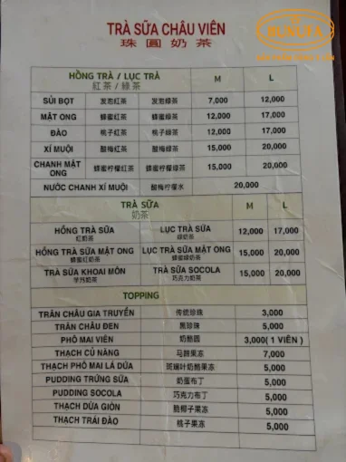 Menu Trà Sữa Viên Viên món nào ngon? Giá cả ra sao?