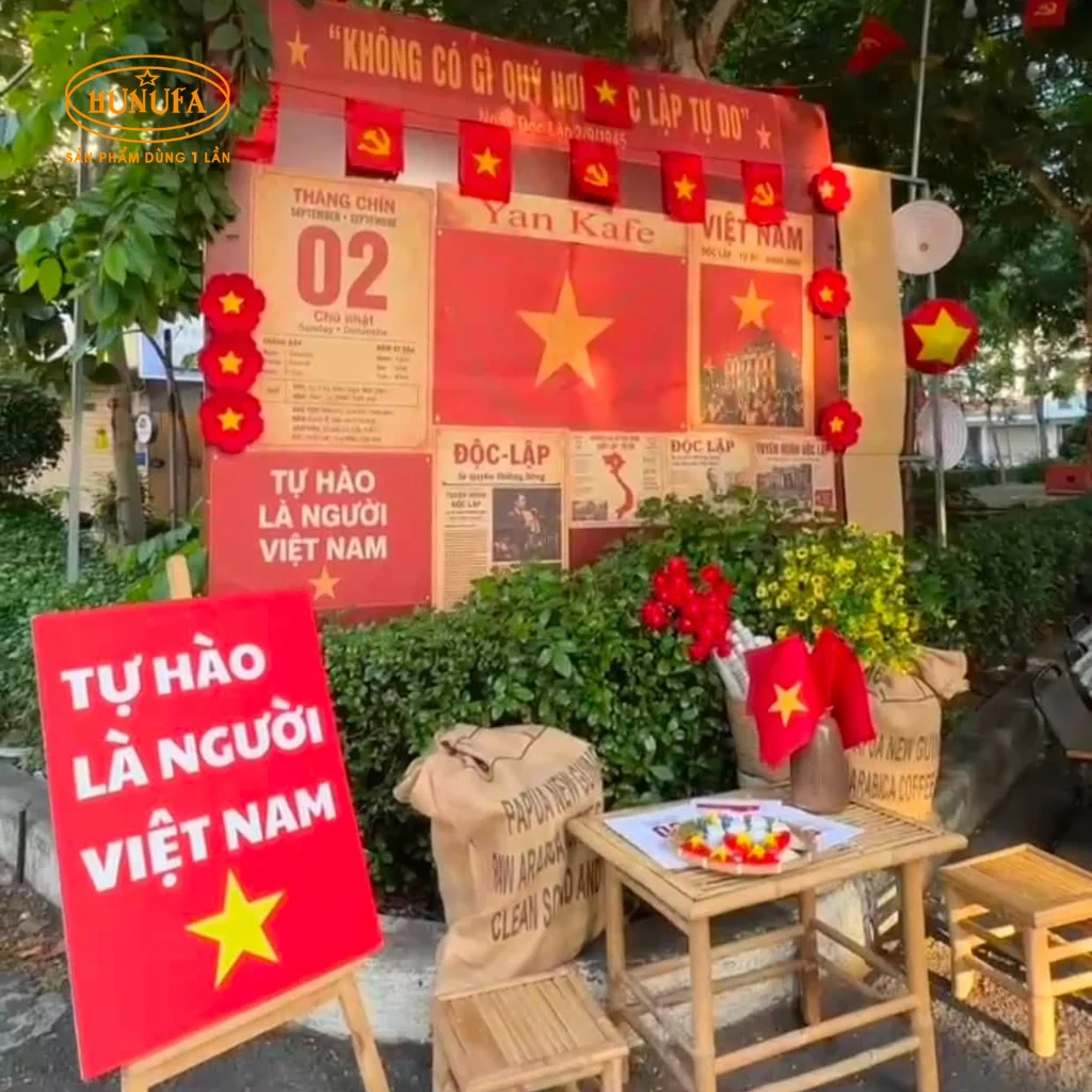 Quán cafe check-in trang trí đẹp dịp lễ Quốc Khánh 2/9