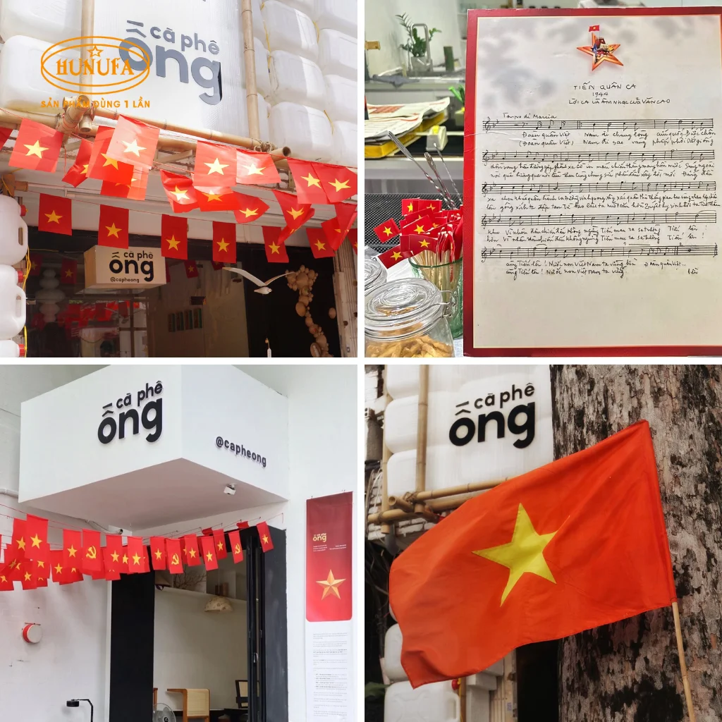 Quán cafe check-in trang trí đẹp dịp lễ Quốc Khánh 2/9