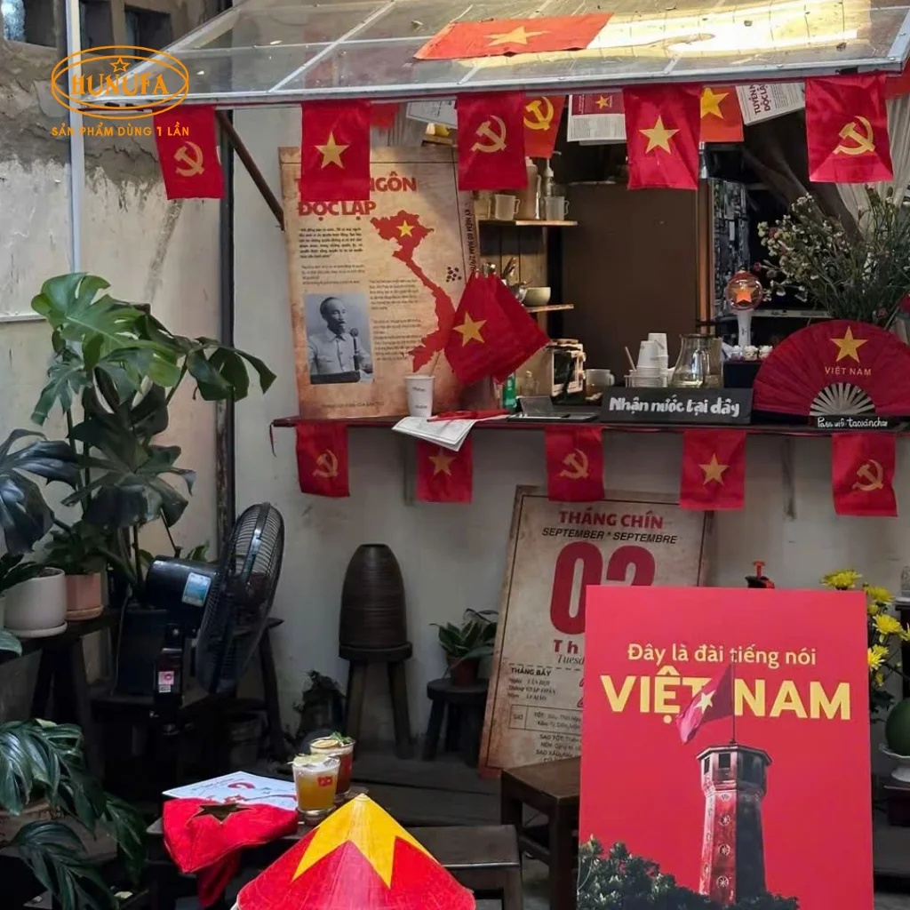 Quán cafe check-in trang trí đẹp dịp lễ Quốc Khánh 2/9