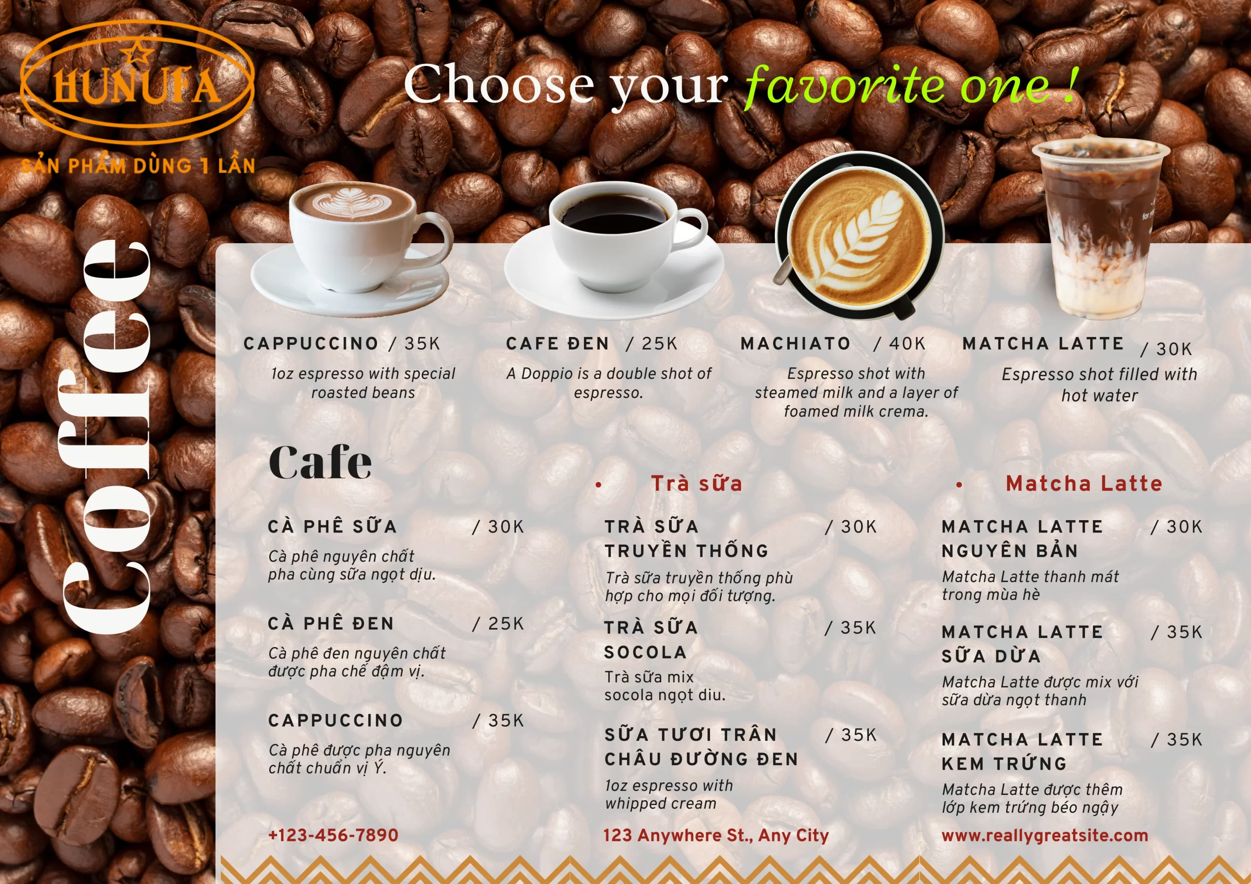 Thiết kế menu cafe