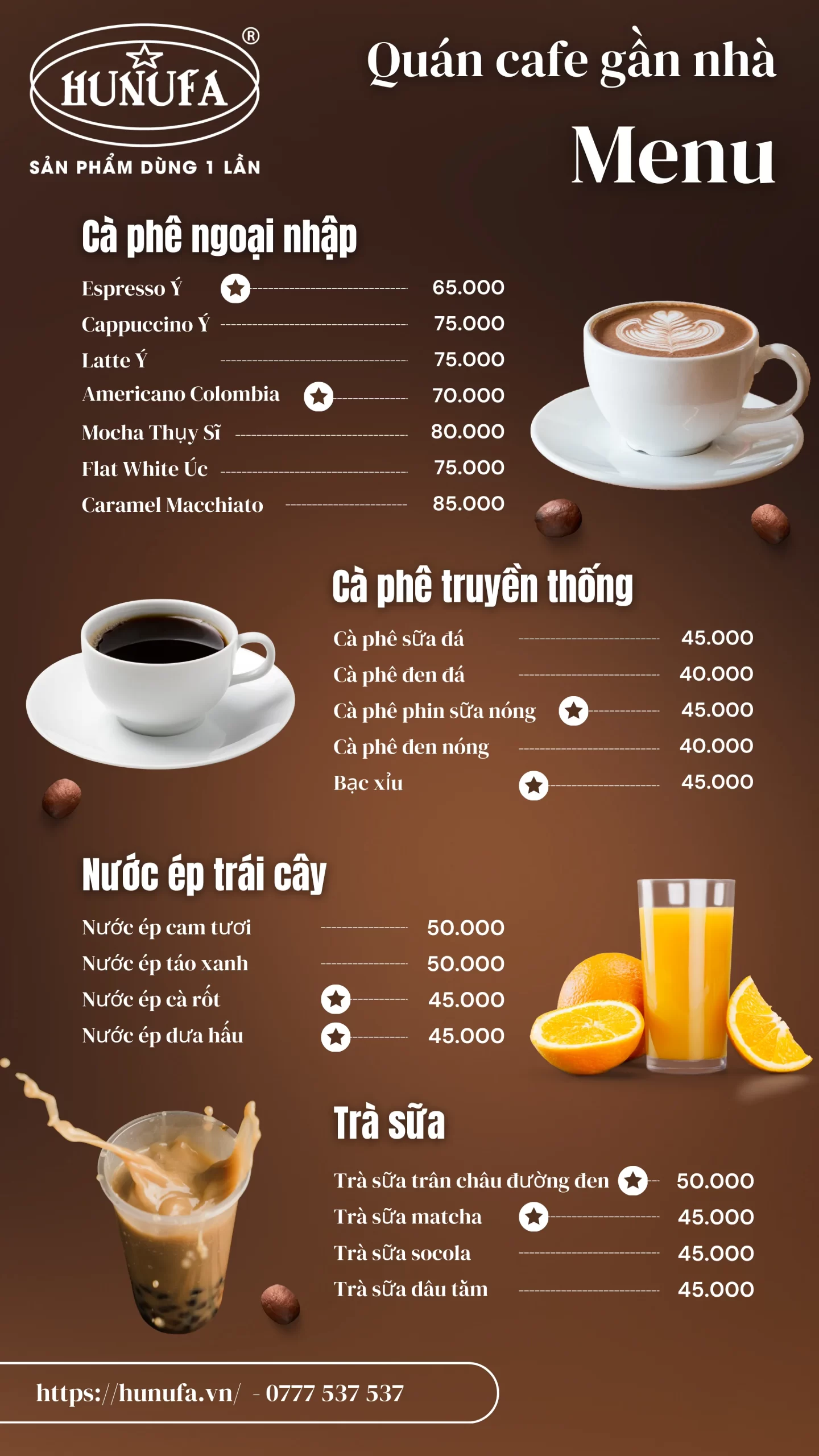 Thiết kế menu cafe