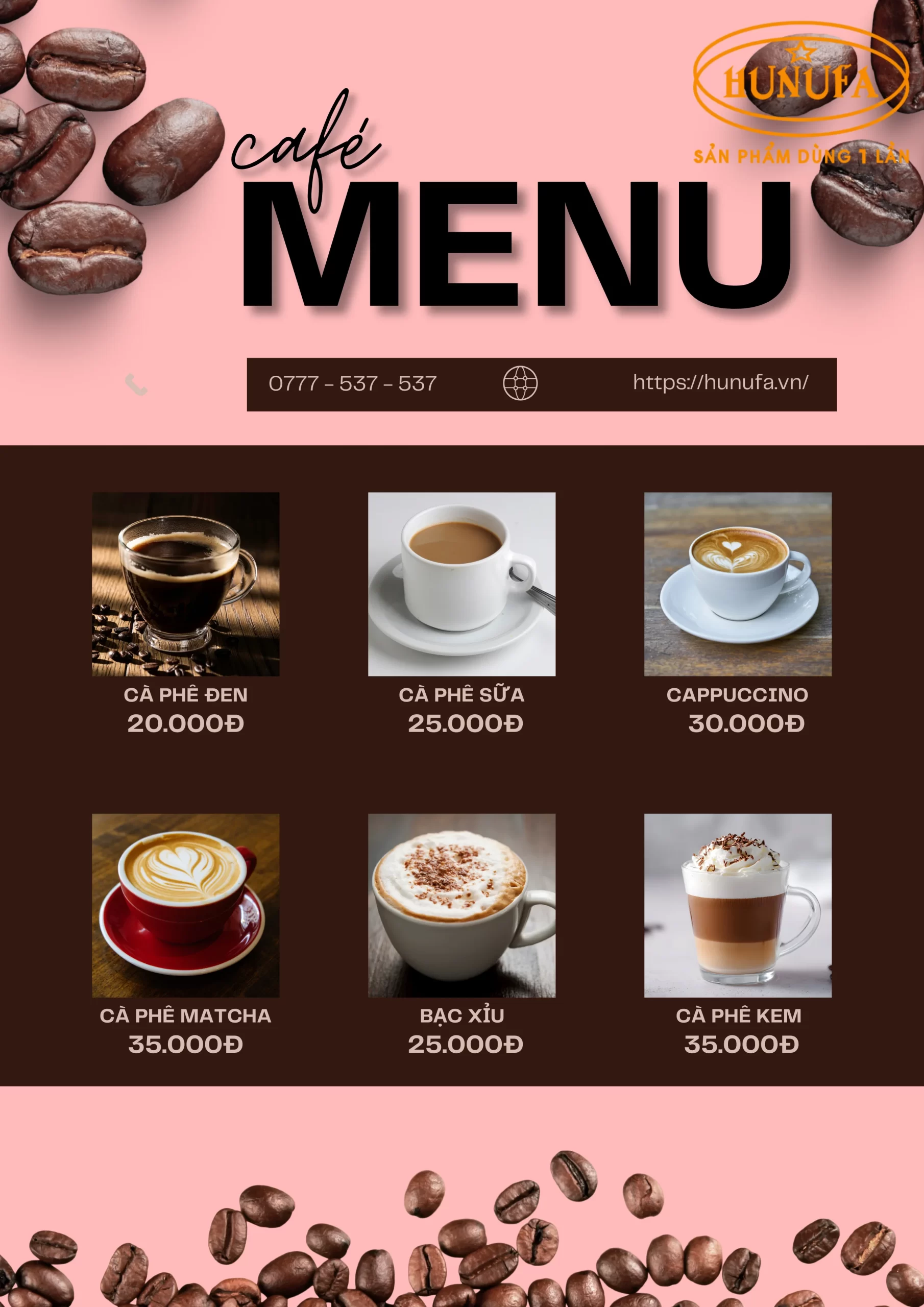 Thiết kế menu cafe