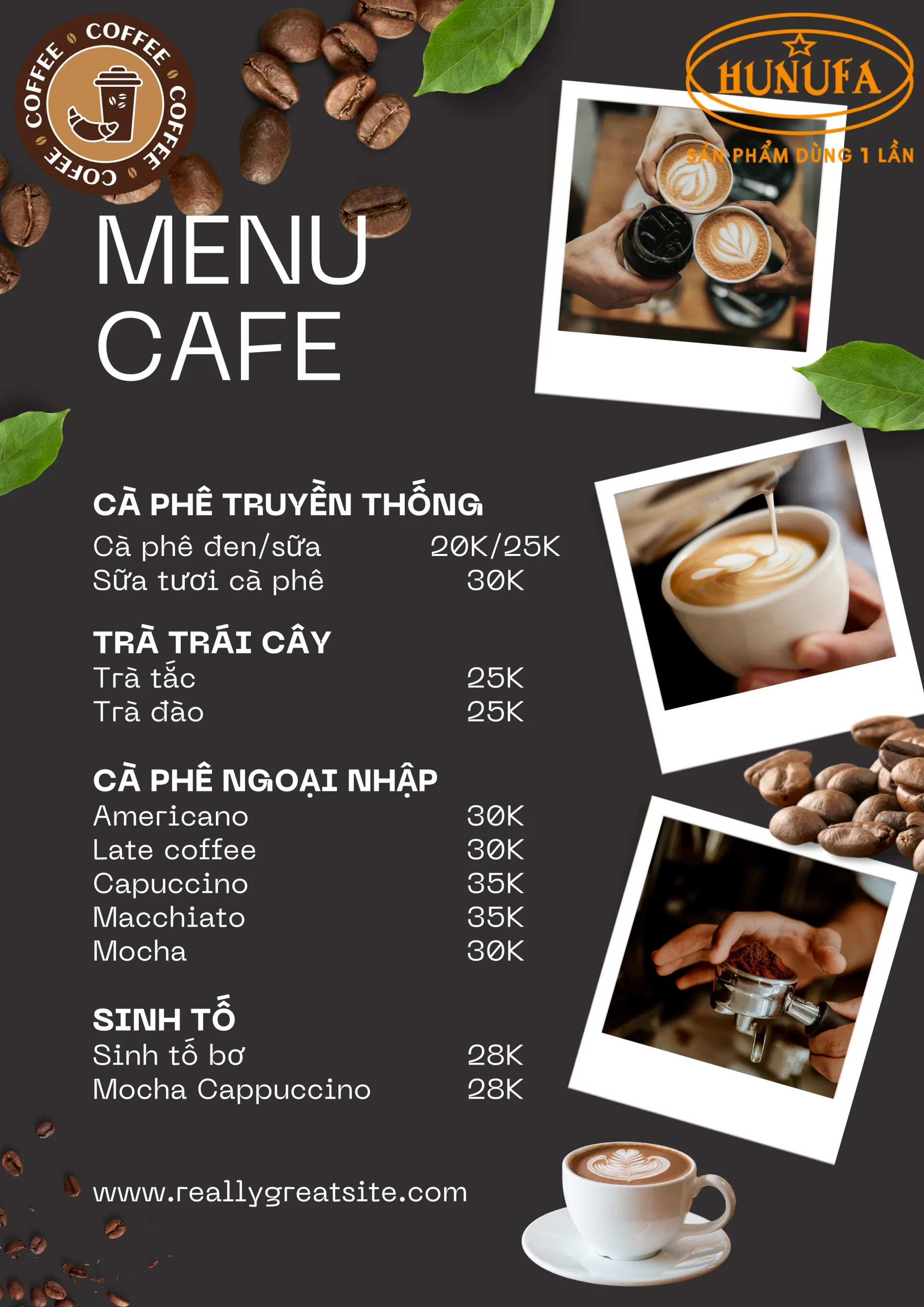 Thiết kế menu cafe