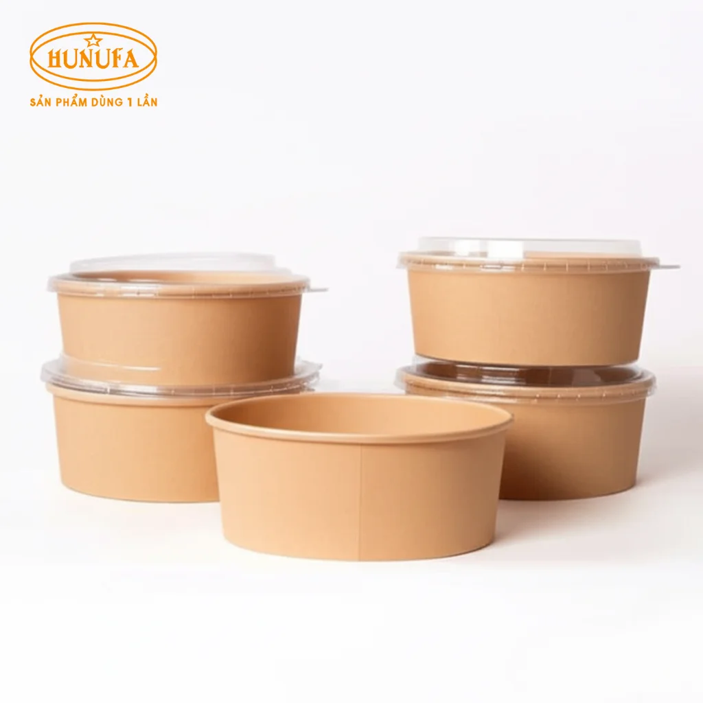 Tô giấy kraft, bát giấy kraft (nâu), cao cấp, giá rẻ, sỉ lẻ