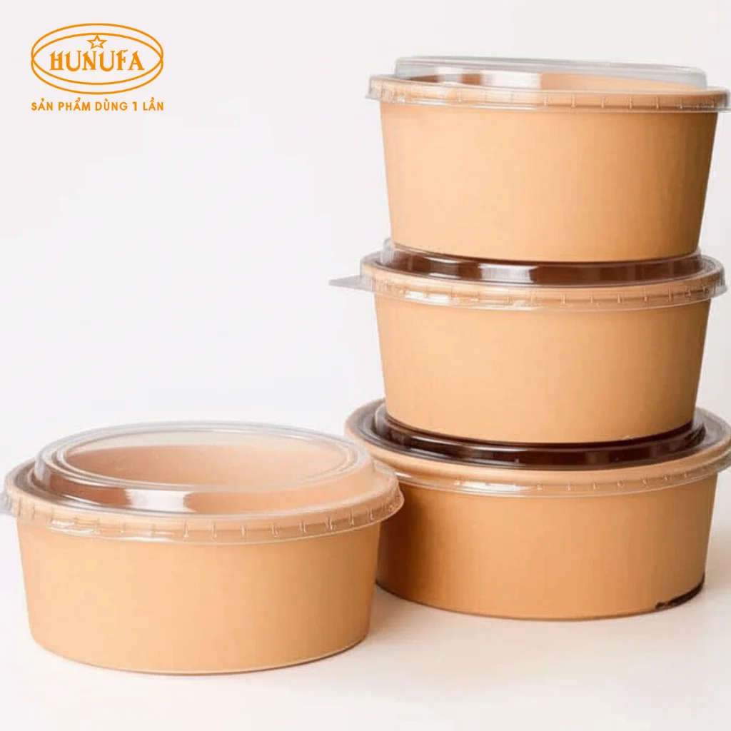 Tô giấy kraft, bát giấy kraft (nâu), cao cấp, giá rẻ, sỉ lẻ