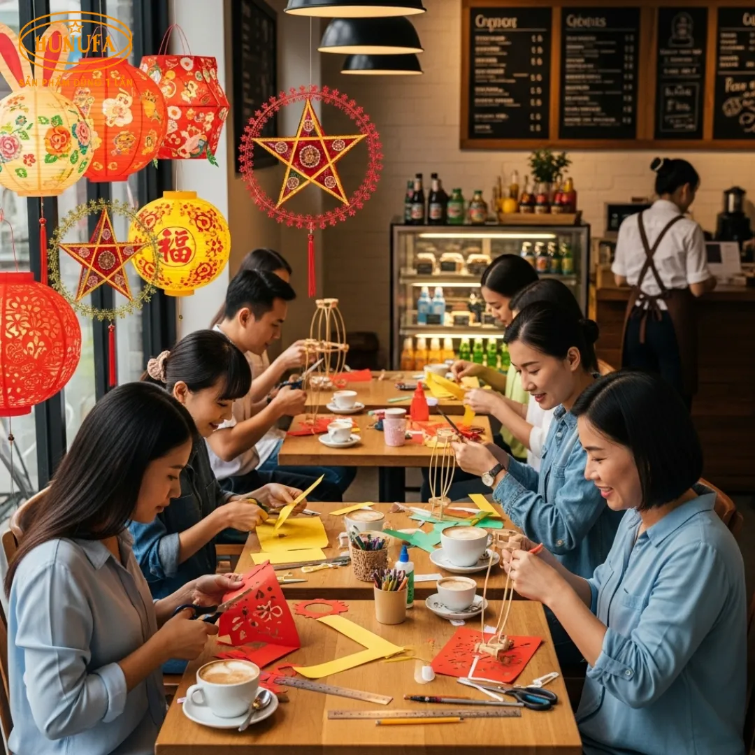 Gợi ý các cách trang trí góc check in Trung Thu đẹp mắt, hút mắt cho các quán cafe