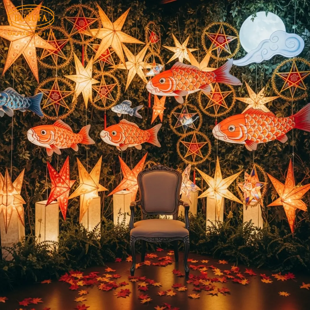 Gợi ý các cách trang trí góc check in Trung Thu đẹp mắt, hút mắt cho các quán cafe