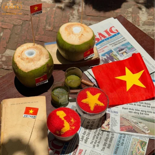 trang trí quán trà sữa, cà phê dịp quốc khánh 2/9