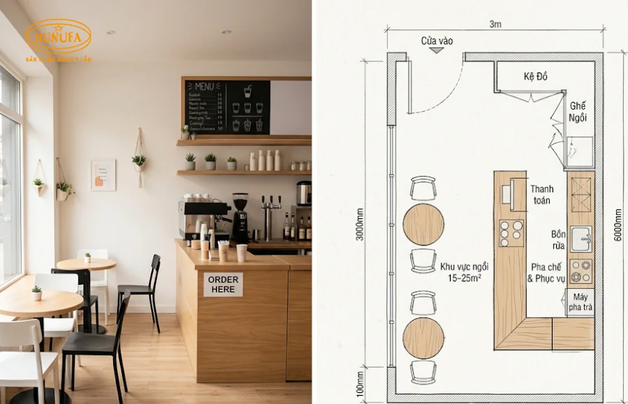 Cách decor trang trí quán trà sữa diện tích nhỏ, đơn giản, tối ưu không gian