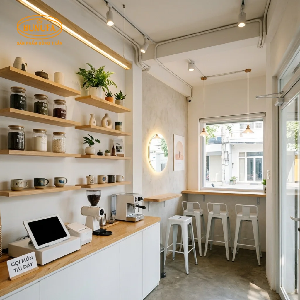 Cách decor trang trí quán trà sữa diện tích nhỏ, đơn giản, tối ưu không gian