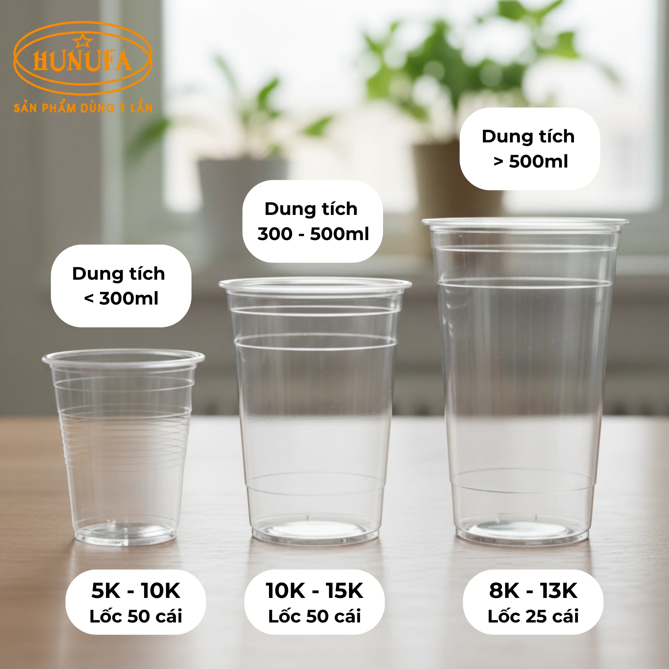 1 cây ly nhựa bao nhiêu cái, 1 lốc ly nhựa bao nhiêu tiền