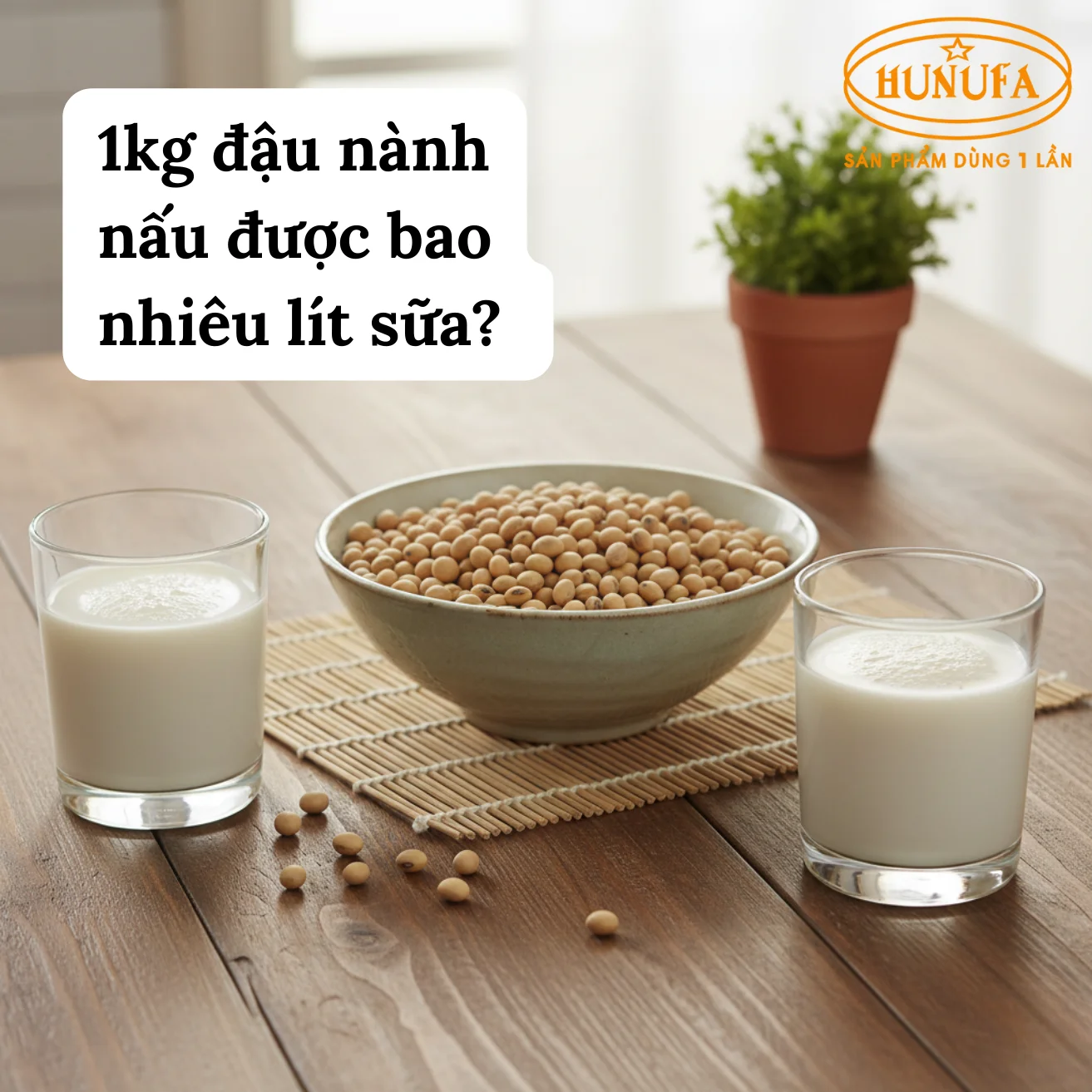 1 kg đậu nành nấu được bao nhiêu lít sữa?