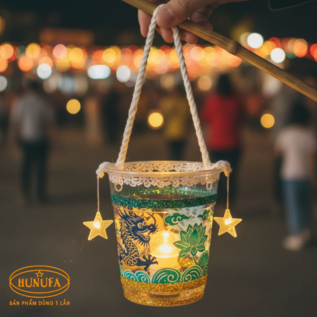 Cách làm lồng đèn bằng ly nhựa trang trí trung thu đơn giản