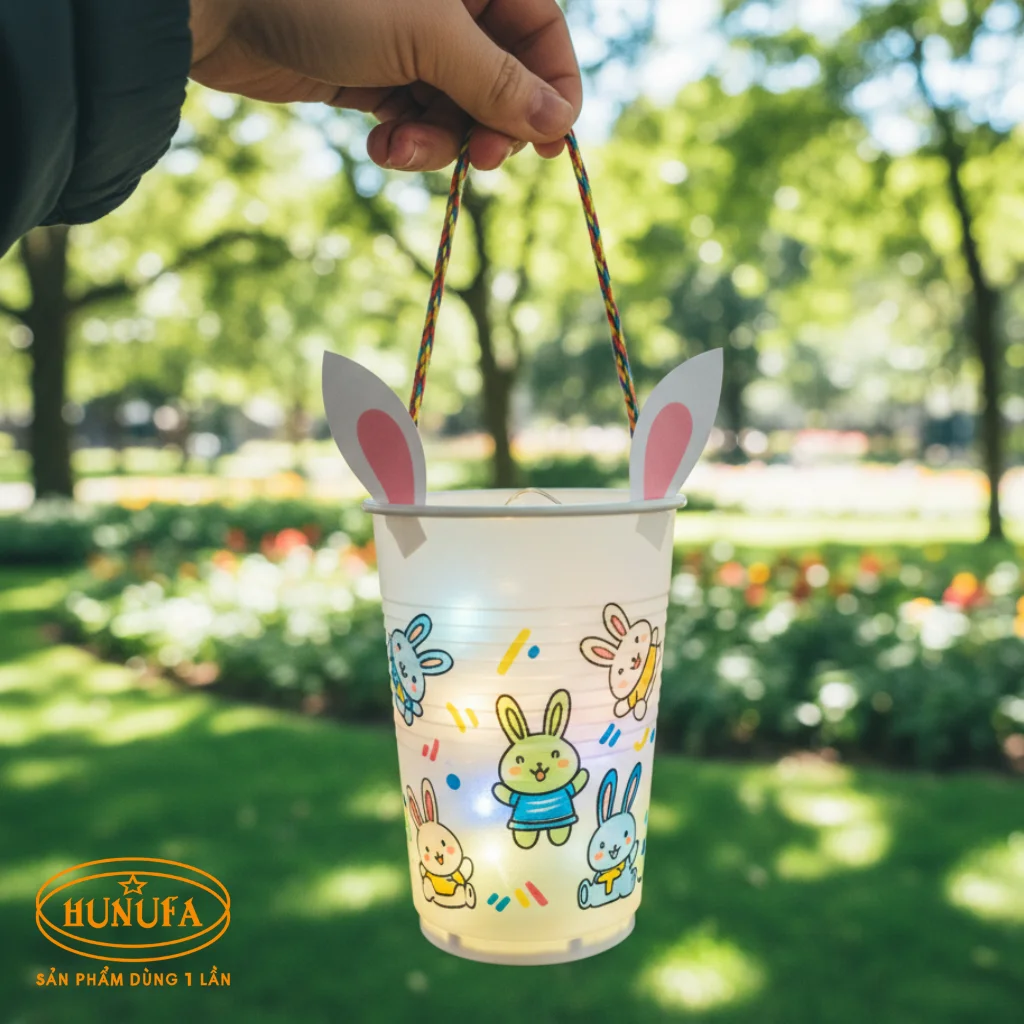 Cách làm lồng đèn bằng ly nhựa trang trí trung thu đơn giản