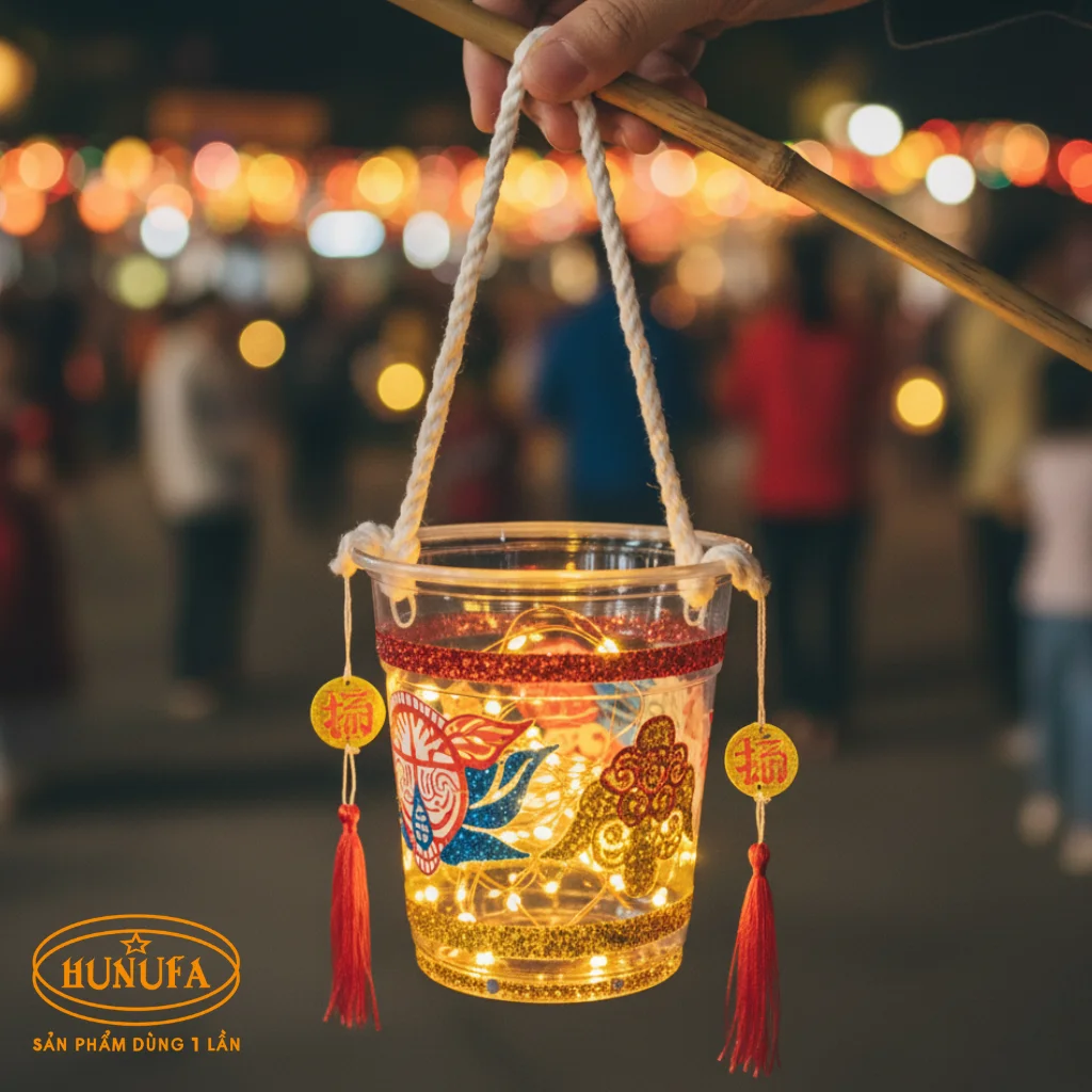 Cách làm lồng đèn bằng ly nhựa trang trí trung thu đơn giản