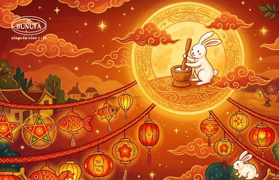 Mẫu trang trí background Trung Thu đẹp