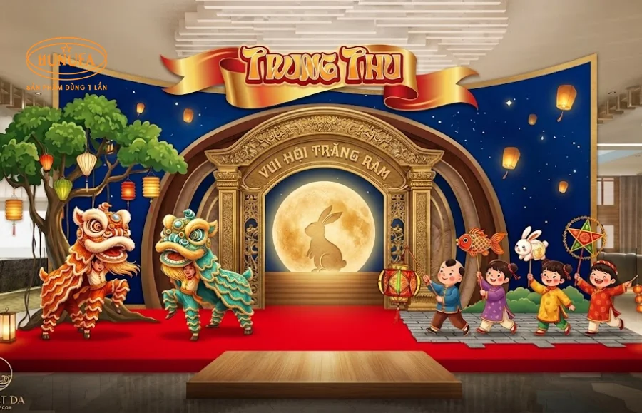 Mẫu trang trí background Trung Thu đẹp