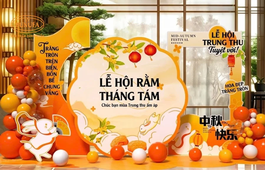 Mẫu trang trí background Trung Thu đẹp