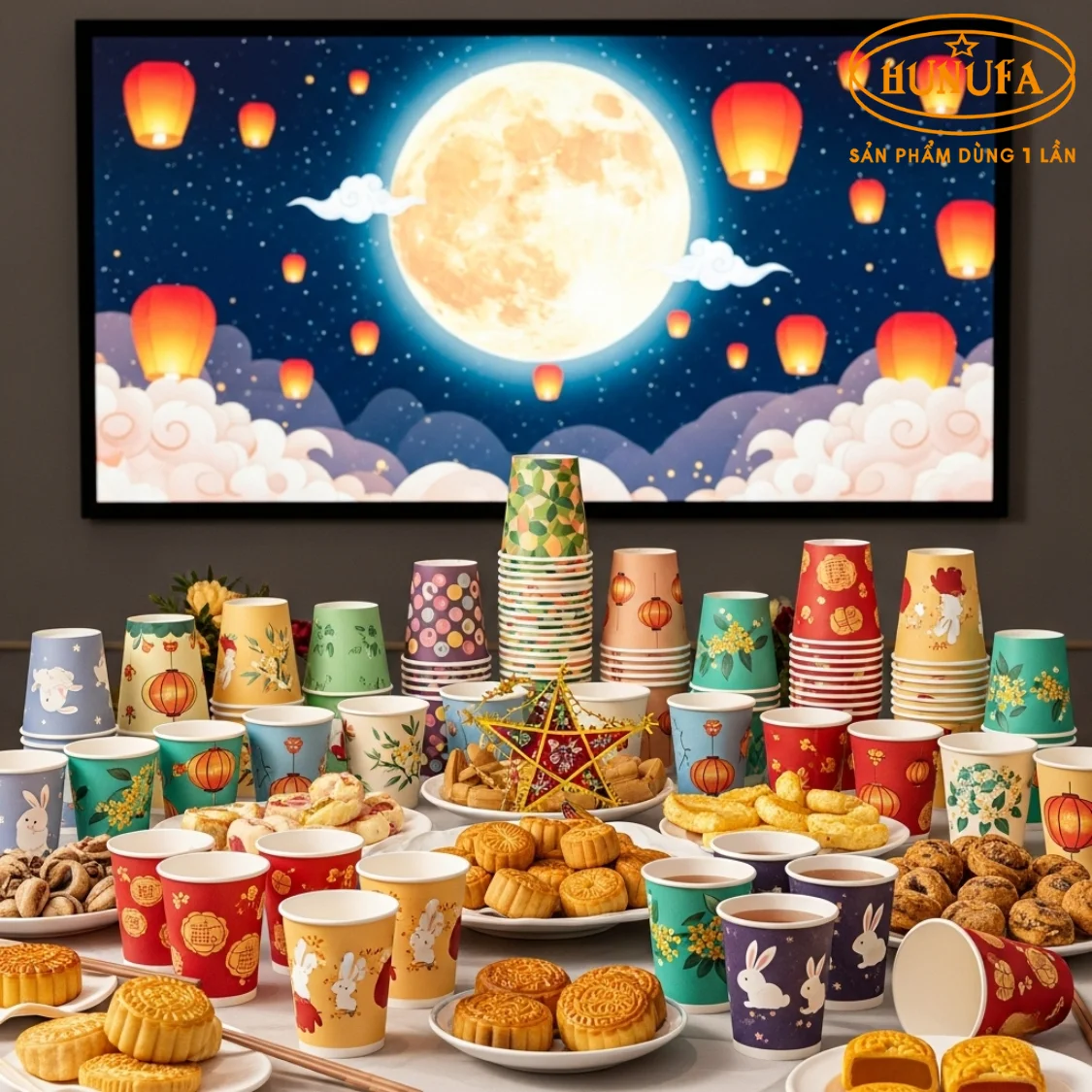 Cách trang trí background Trung Thu đẹp