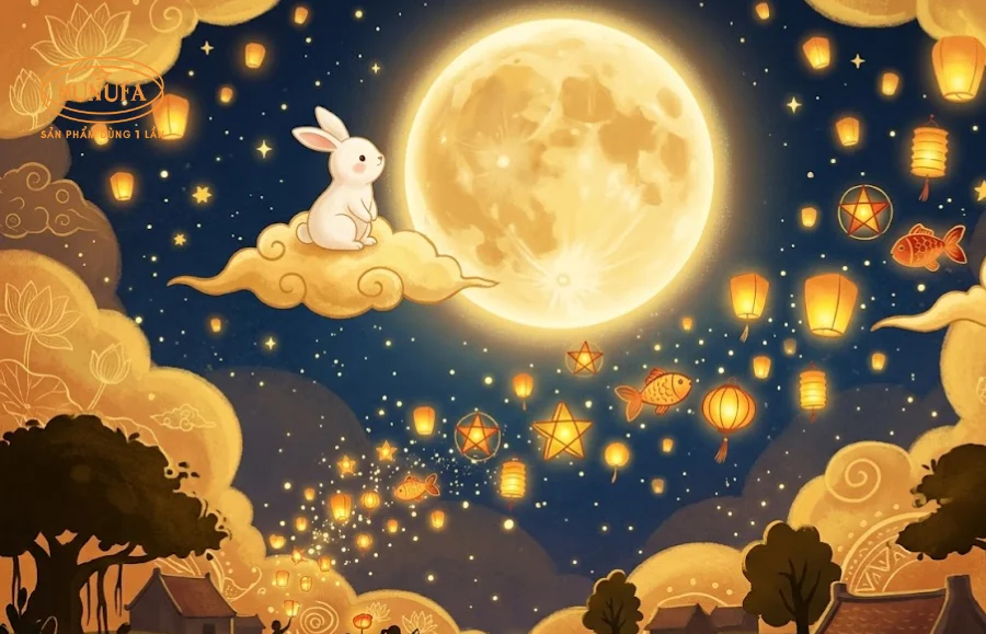 Mẫu trang trí background Trung Thu đẹp