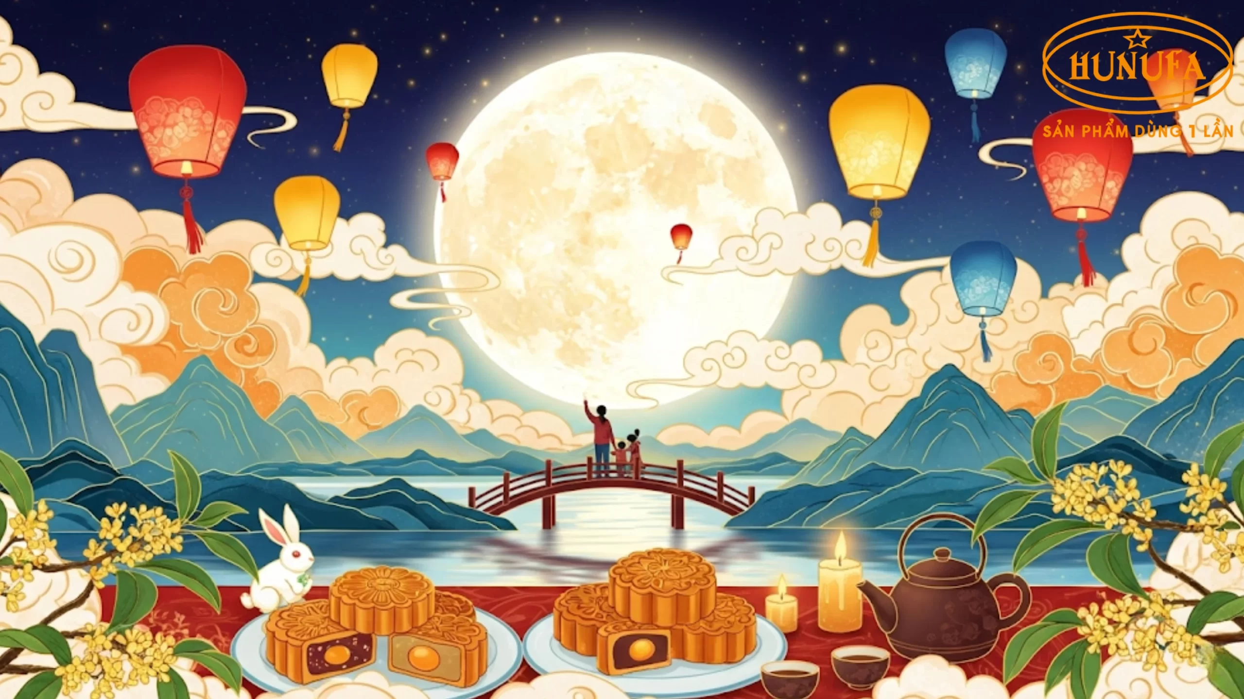 Cách trang trí background Trung Thu đẹp