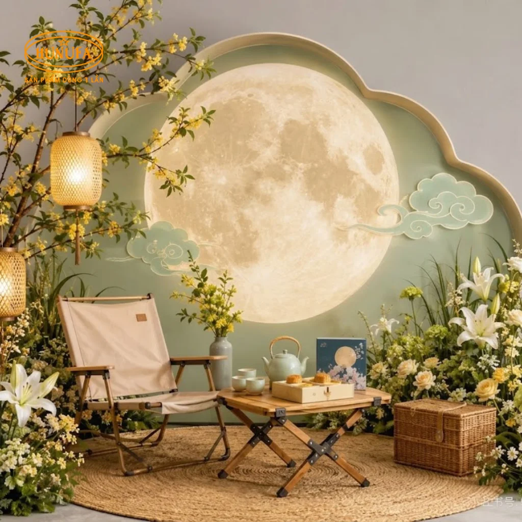 Mẫu trang trí background Trung Thu đẹp, ấn tượng