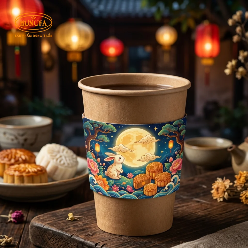 Cover ly Trung Thu được làm từ chất liệu giấy kraft hoặc giấy carton dày dặn, được in họa tiết Trung Thu nổi bật như chị Hằng, thỏ ngọc, lồng đèn, ánh trăng,...