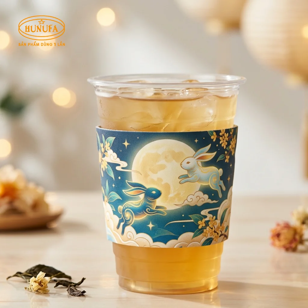 Cover ly Trung Thu được làm từ chất liệu giấy kraft hoặc giấy carton dày dặn, được in họa tiết Trung Thu nổi bật như chị Hằng, thỏ ngọc, lồng đèn, ánh trăng,...