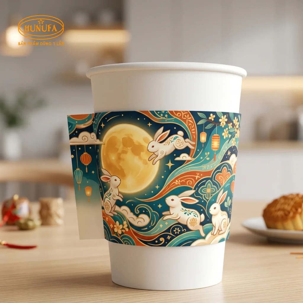 Cover ly Trung Thu được làm từ chất liệu giấy kraft hoặc giấy carton dày dặn, được in họa tiết Trung Thu nổi bật như chị Hằng, thỏ ngọc, lồng đèn, ánh trăng,...