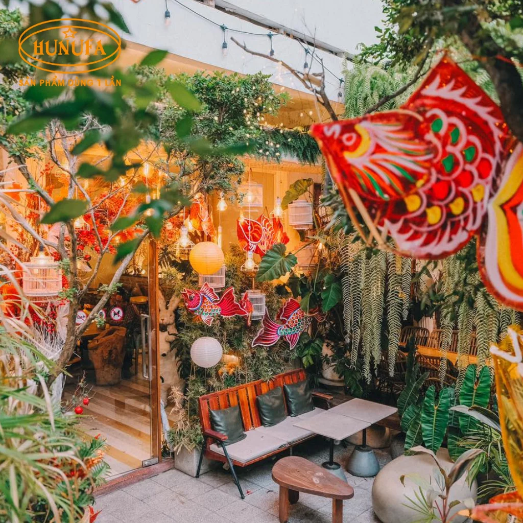 Quán cafe trang trí trung thu