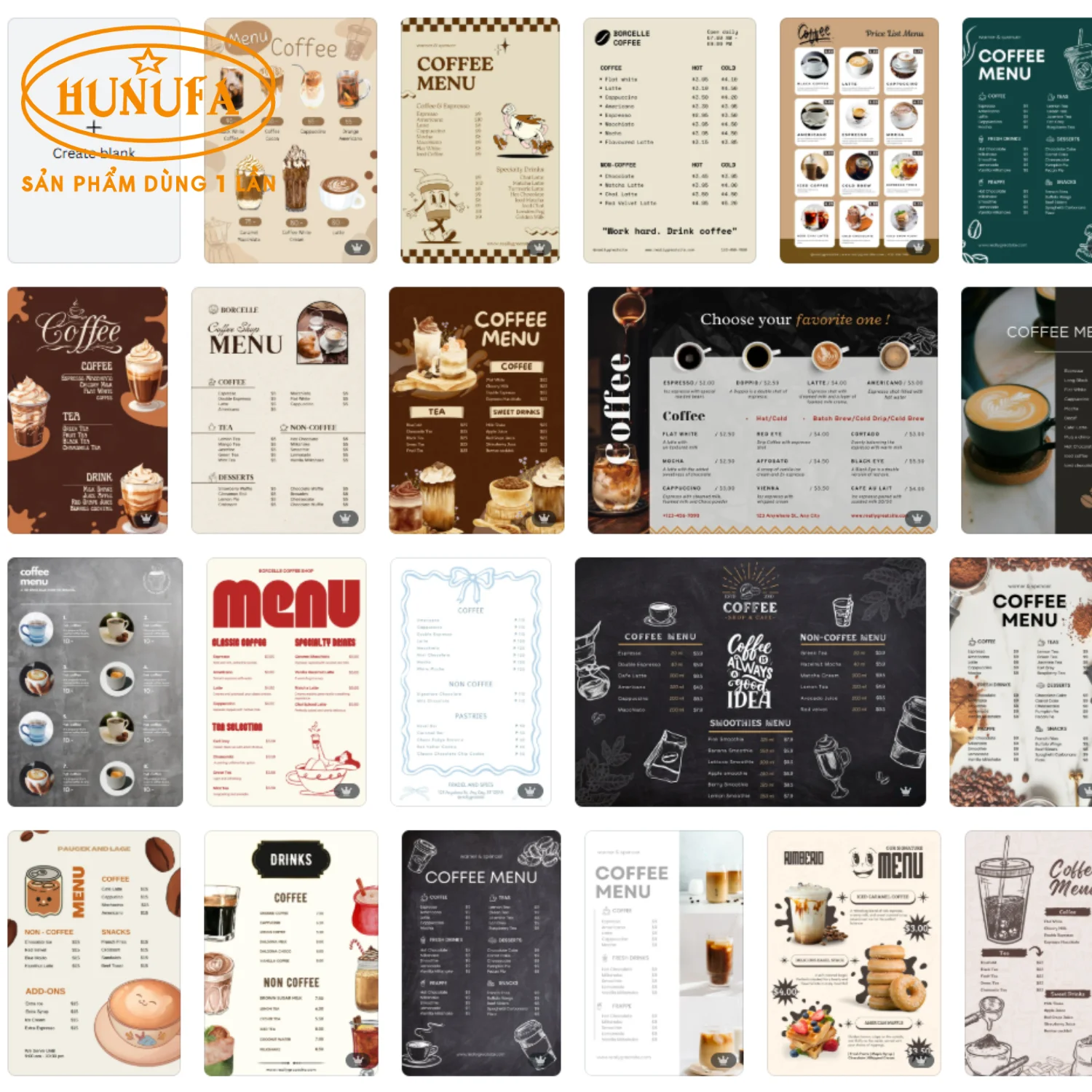 Thiết kế menu cafe