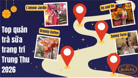 Top quán trà sữa trang trí Trung Thu