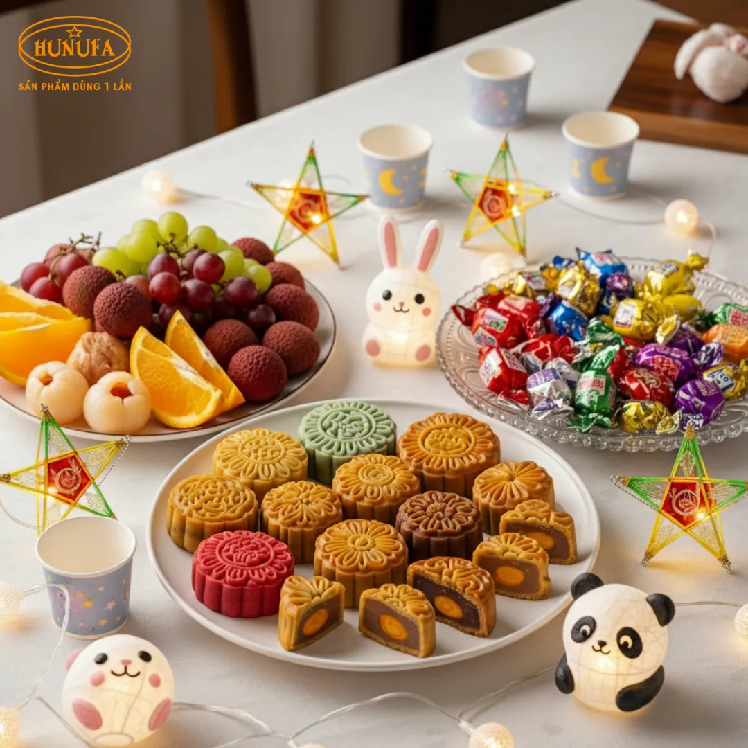 Hướng dẫn trang trí bàn tiệc trung thu đẹp mắt, ấm cúng