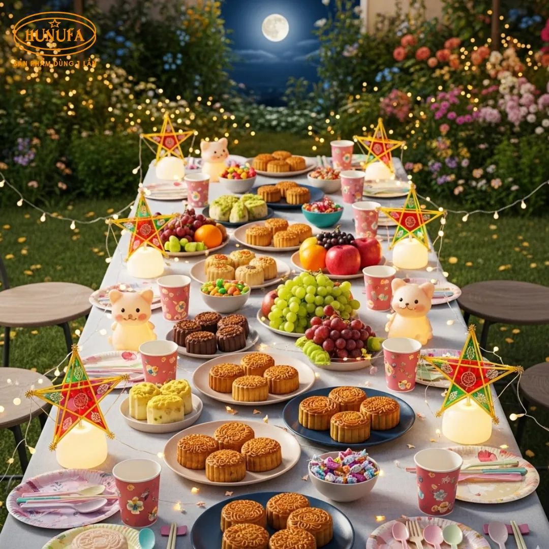Hướng dẫn trang trí bàn tiệc trung thu đẹp mắt, ấm cúng