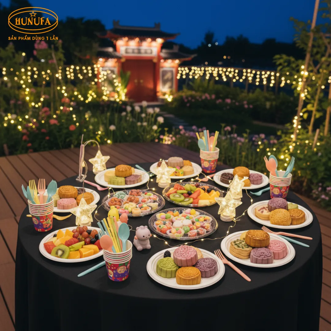 Hướng dẫn trang trí bàn tiệc trung thu đẹp mắt, ấm cúng