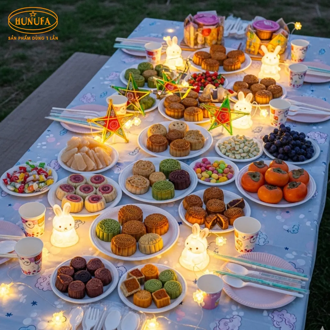 Hướng dẫn trang trí bàn tiệc trung thu đẹp mắt, ấm cúng