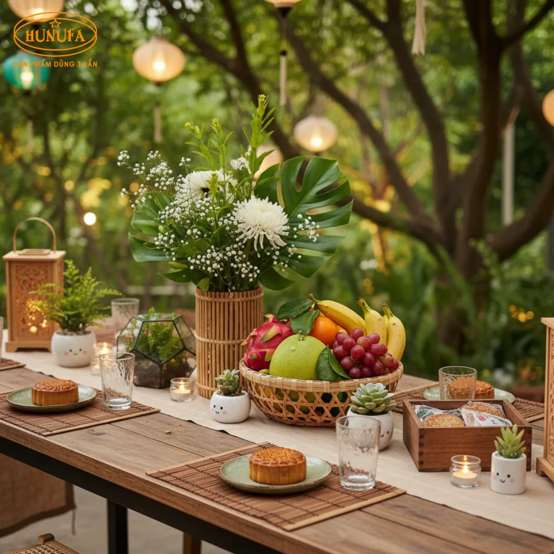 Hướng dẫn trang trí bàn tiệc trung thu đẹp mắt, ấm cúng