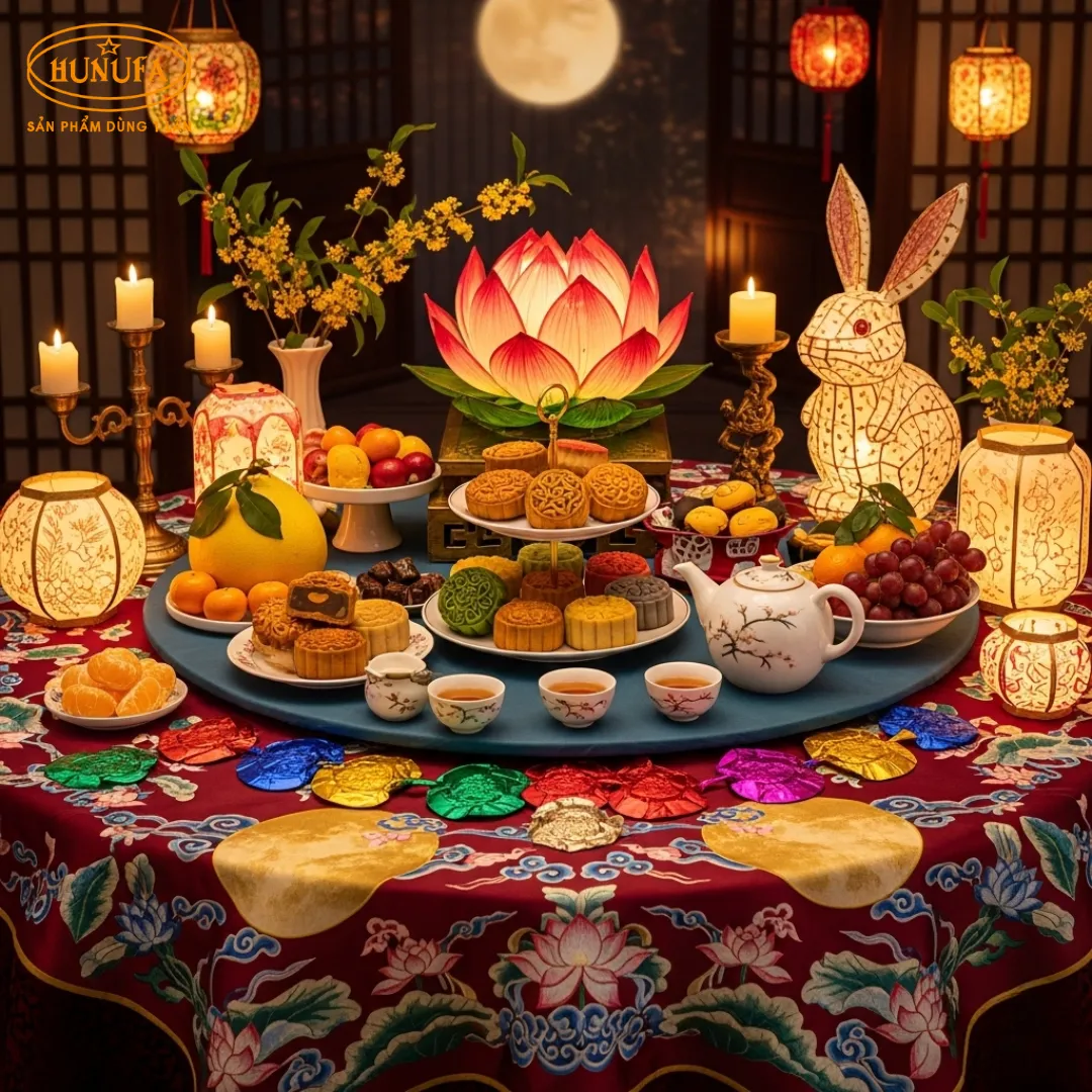 Hướng dẫn trang trí bàn tiệc trung thu đẹp mắt, ấm cúng 