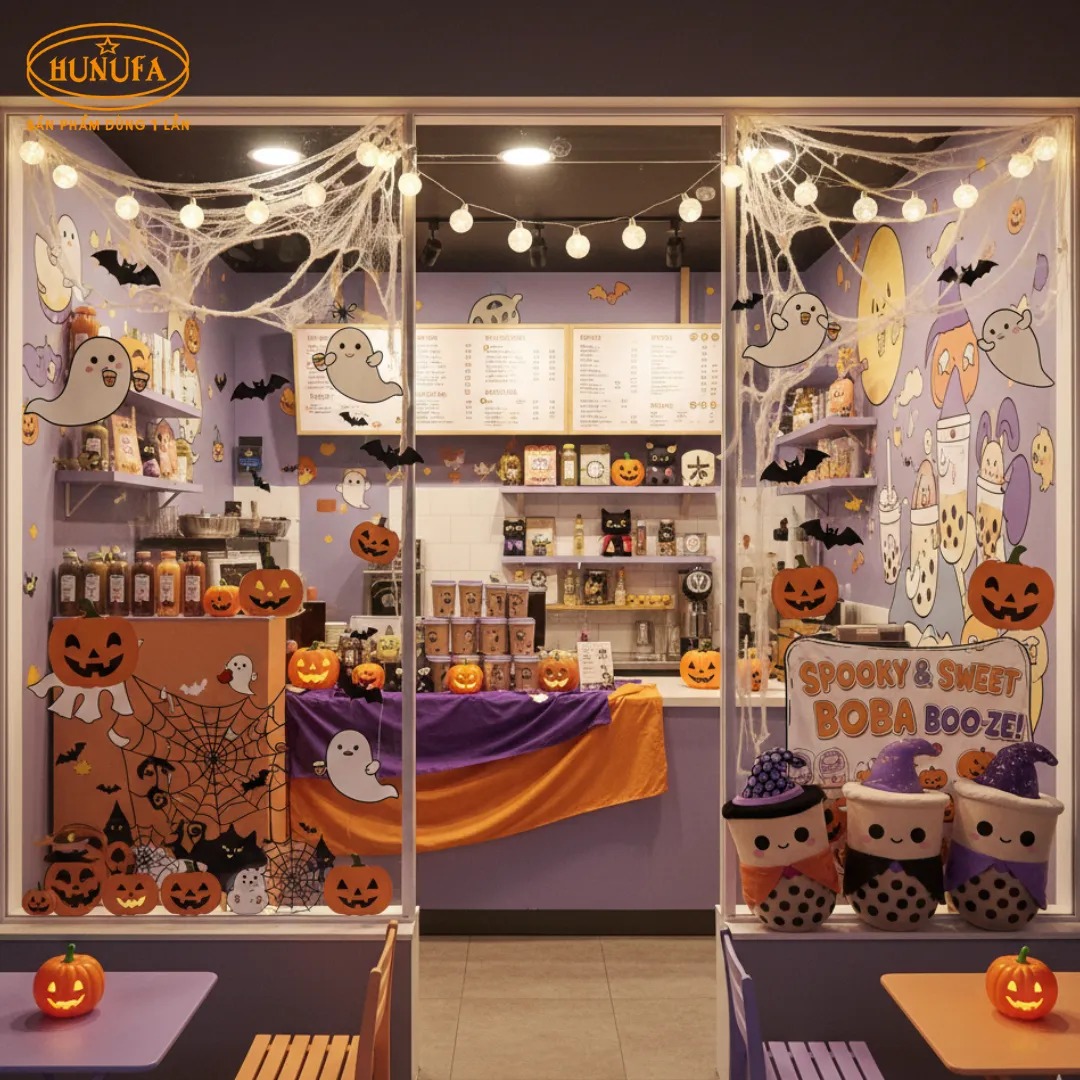 Gợi ý các mẫu trang trí hallowwen cho quán trà sữa ấn tượng nhất