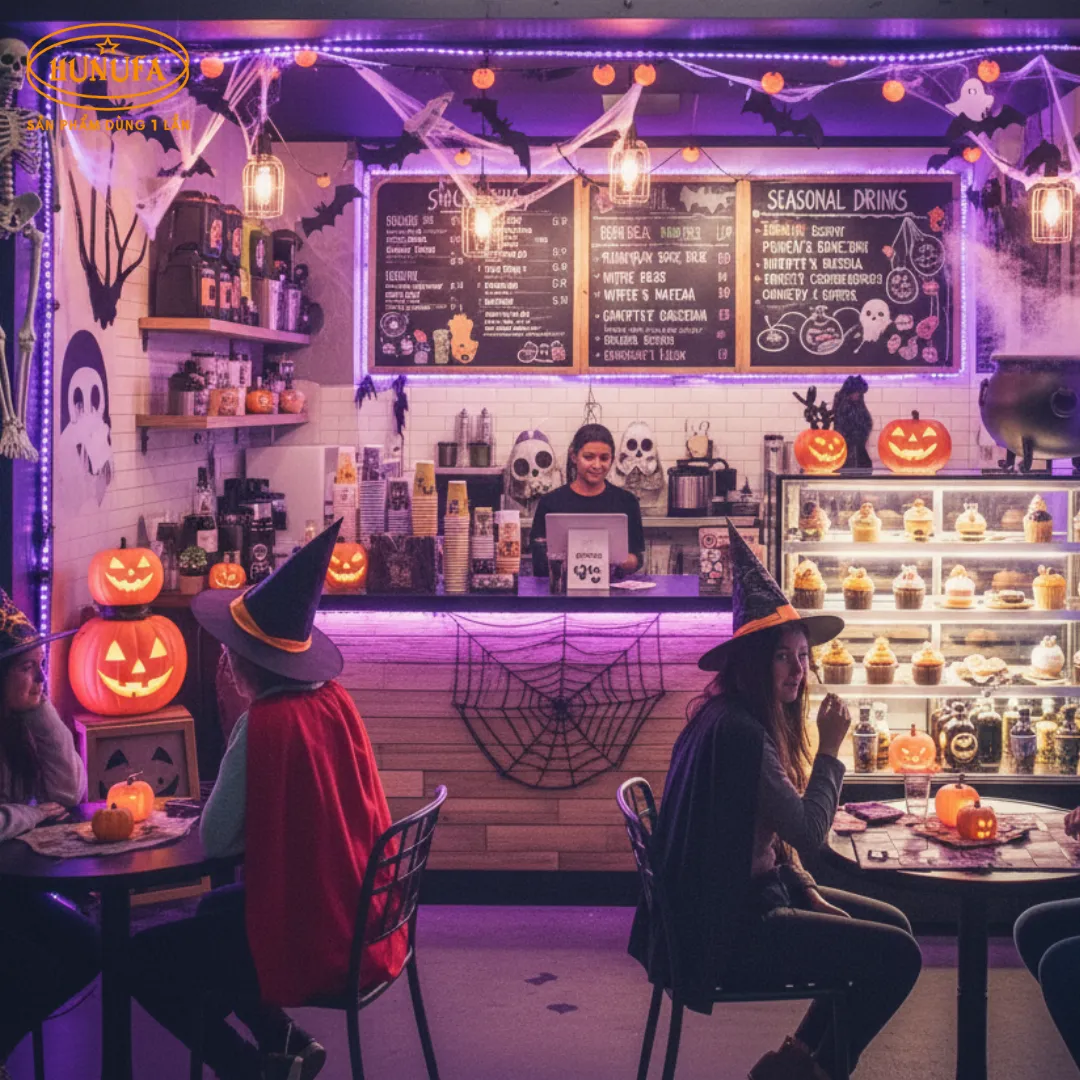 Gợi ý các mẫu trang trí hallowwen cho quán trà sữa ấn tượng nhất