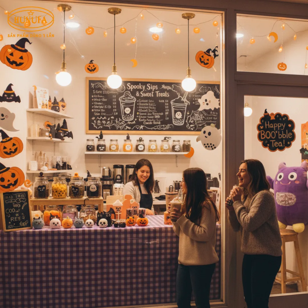 Gợi ý các mẫu trang trí hallowwen cho quán trà sữa ấn tượng nhất
