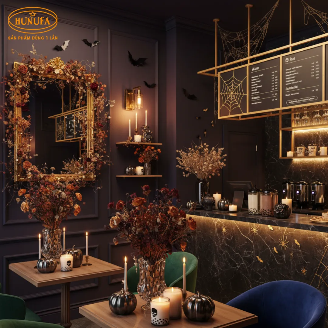 Gợi ý các mẫu trang trí hallowwen cho quán trà sữa ấn tượng nhất