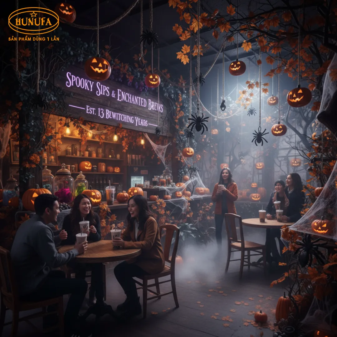 Gợi ý các mẫu trang trí hallowwen cho quán trà sữa ấn tượng nhất