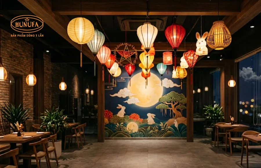 20+ Mẫu trang trí Trung Thu cho nhà hàng đẹp lung linh, hút khách