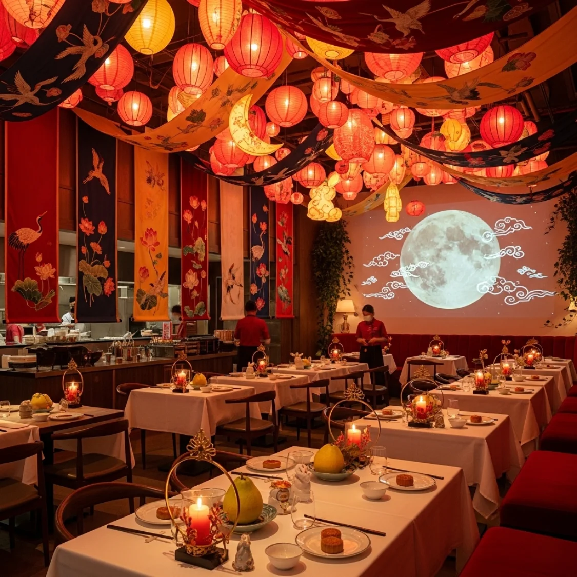 Trang trí Trung Thu cho nhà hàng