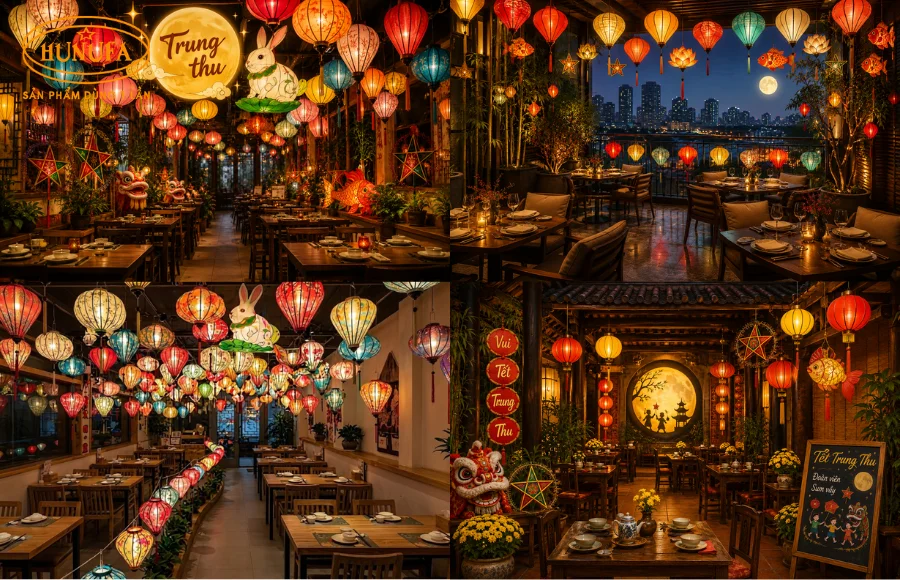 15+ Mẫu trang trí Trung Thu cho nhà hàng đẹp lung linh, hút khách