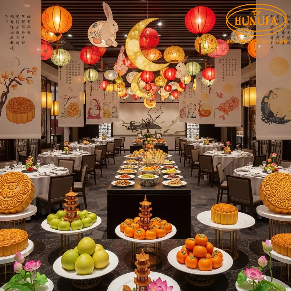 Trang trí Trung Thu cho nhà hàng