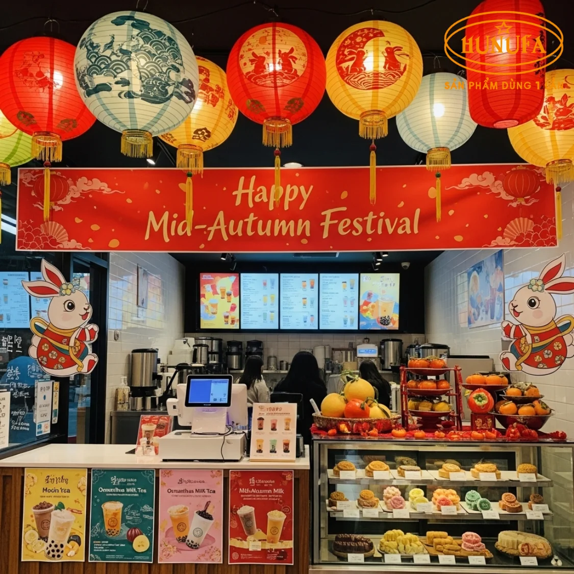 Trang trí Trung Thu cho quán trà sữa
